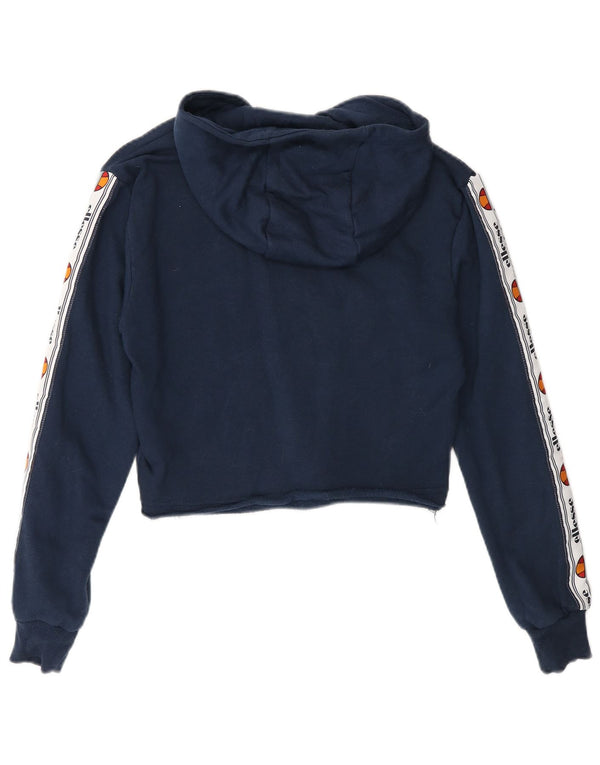 Ellesse - Sudadera con capucha para mujer, diseño gráfico, talla 4, XS, algodón azul marino