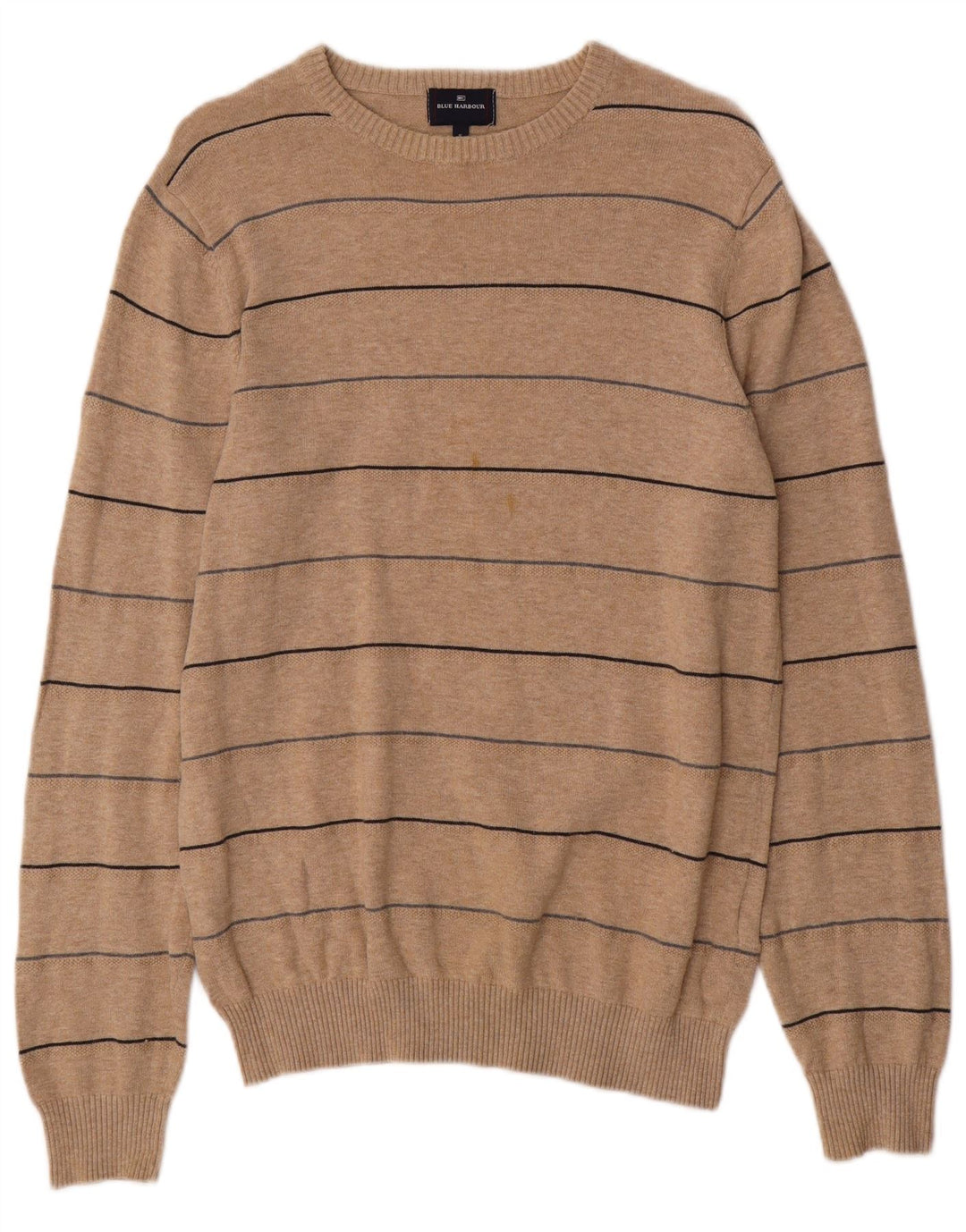 Marks & Spencer - Jersey de cuello redondo para hombre, color azul, talla pequeña, color beige