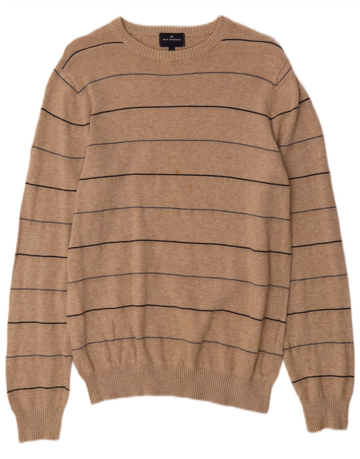 Marks & Spencer - Jersey de cuello redondo para hombre, color azul, talla pequeña, color beige