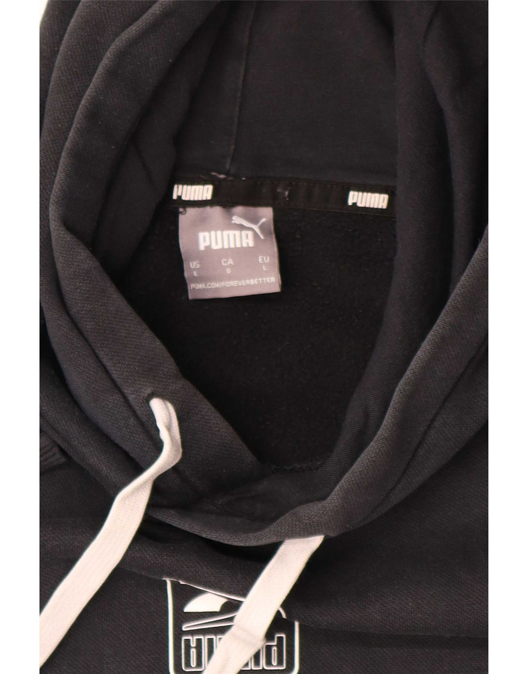Puma Sudadera con capucha para hombre, talla grande, color negro