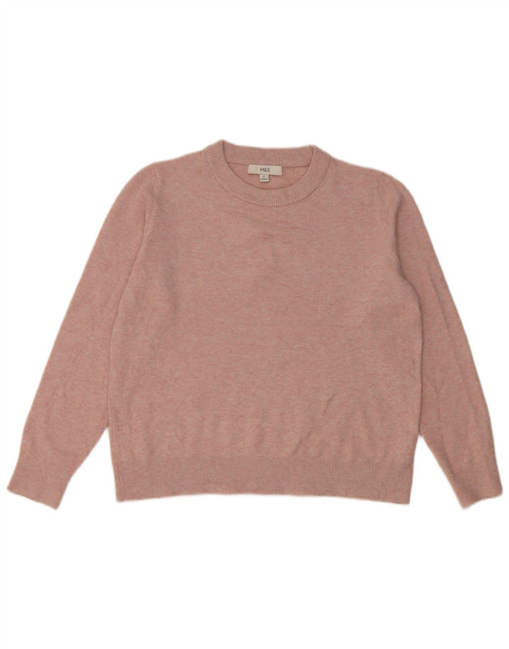 Marks & Spencer Jersey de cuello redondo para mujer UK 44 Poliéster rosa medio