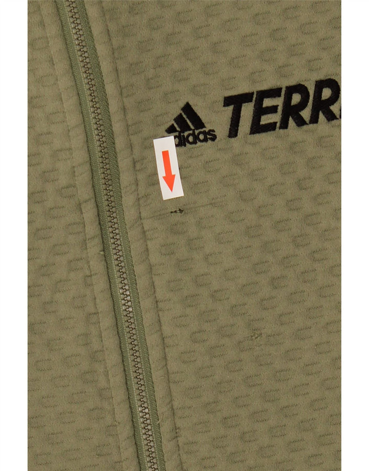 Adidas Mens Graphic Chándal Top Chaqueta Mediana Caqui Poliéster