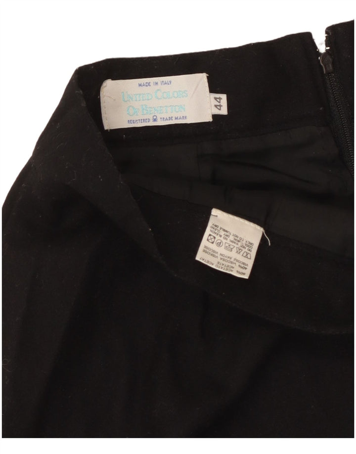 Falda Lápiz Benetton IT 44 Medium W28 Acetato Negro