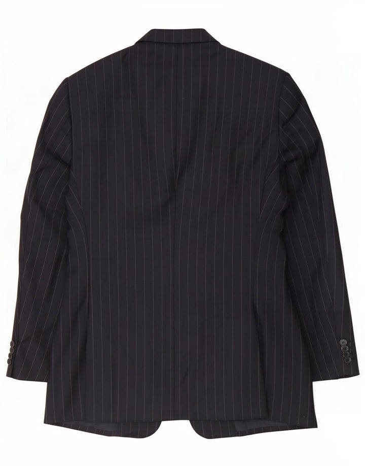 Chaqueta tipo blazer de 2 botones para hombre Armani IT 50 grande de lana a rayas azul marino