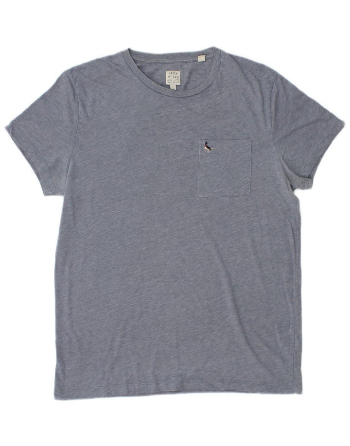 JACK WILLS Camiseta para hombre Top Medium Blue Moteado