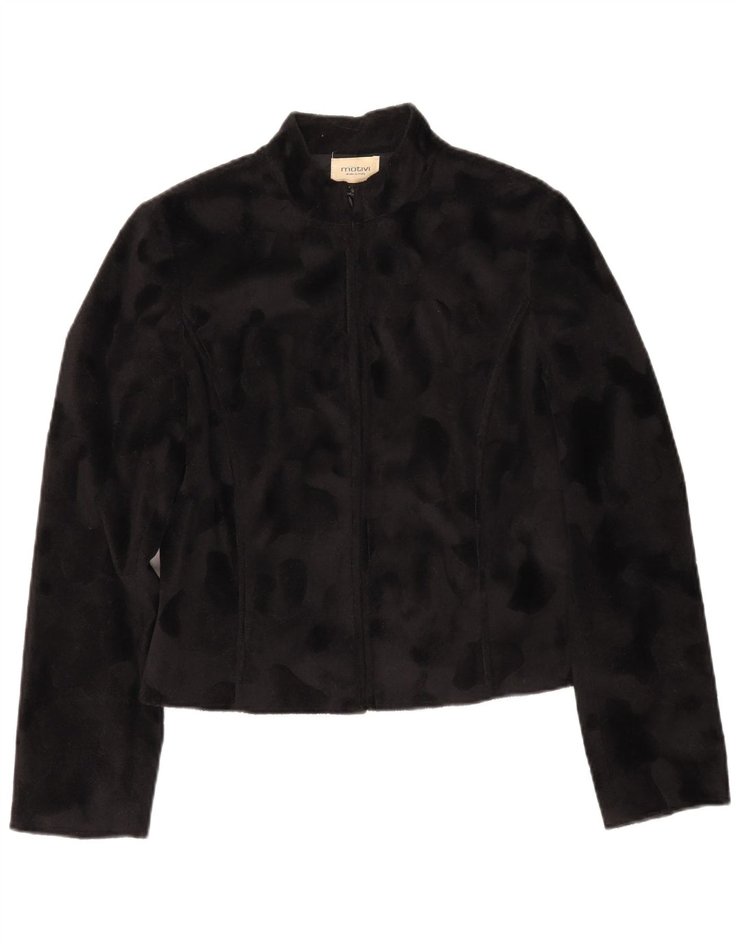 MOTIVI Chaqueta Polar Mujer Crop IT 44 Mediana Negro Estampado Animal Poliéster