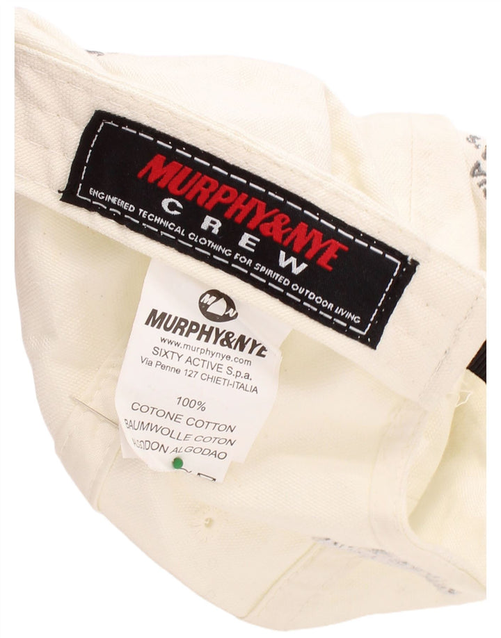 Murphy & Nye Gorra de béisbol gráfica para hombre Talla única Algodón blanco