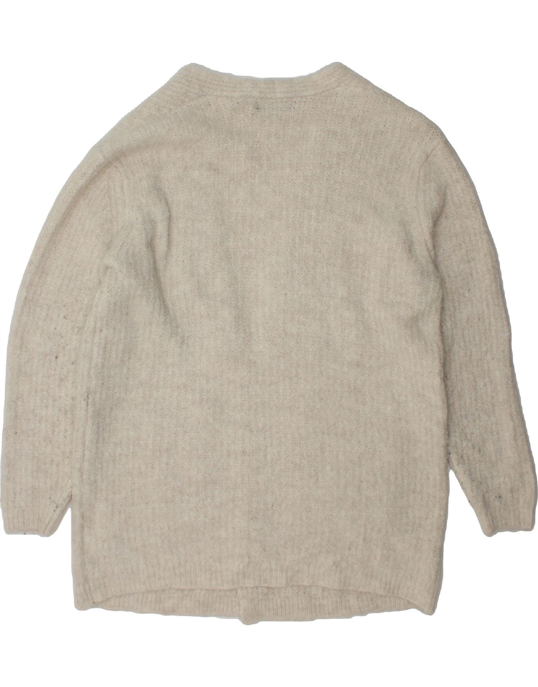 MARKS & SPENCER Womens Longline Cardigan Sweater UK 16 Large White Vintage Marks & Spencer and Second-Hand Marks & Spencer from Messina Hembry 