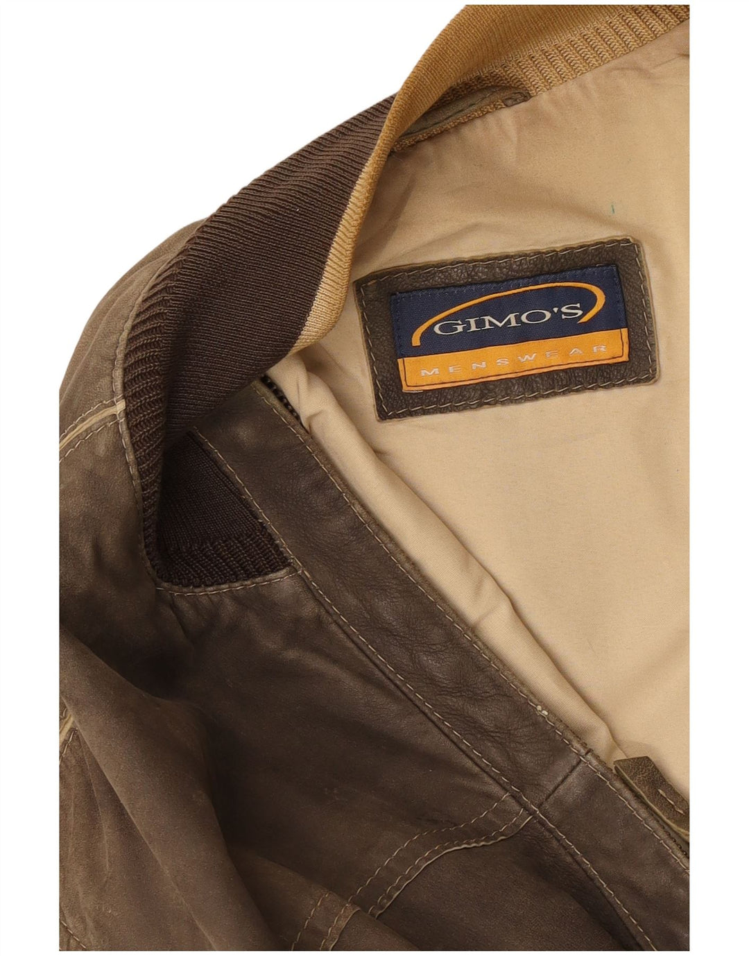 Gimo's Chaqueta Bomber de Cuero para Hombre UK 40 Large Brown