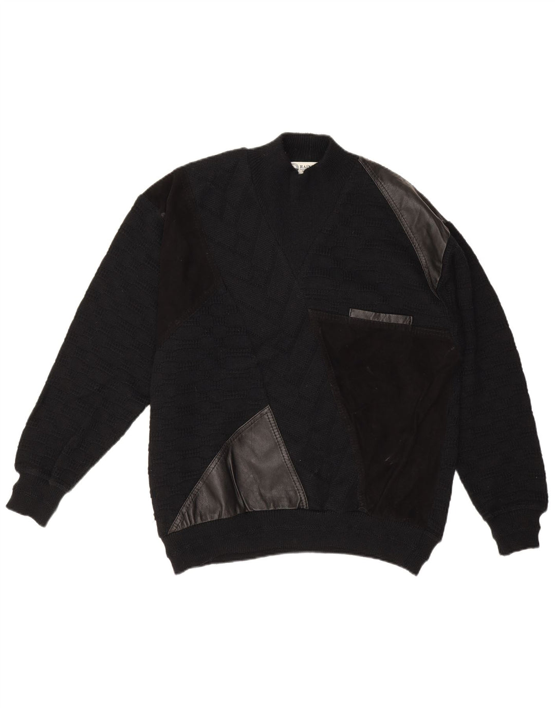 Rainbow - Jersey con cuello alto para hombre, color negro, talla grande