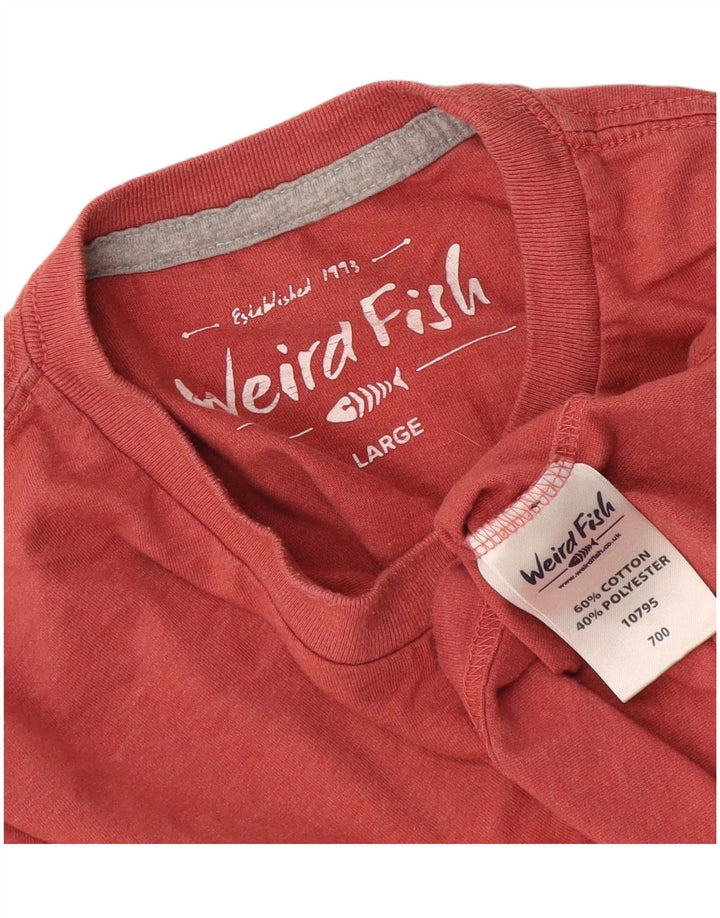 Weird Fish - Camiseta para hombre, talla grande, color rosa, algodón