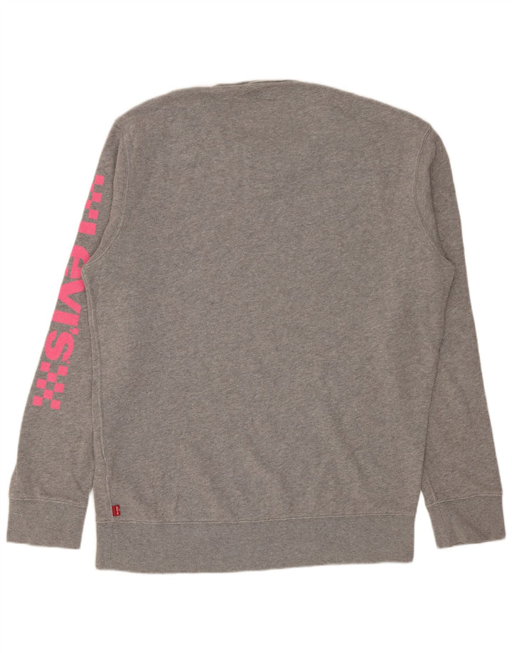 Levi's Hombre Sudadera Gráfica Jumper De Algodón Moteado Gris Medio
