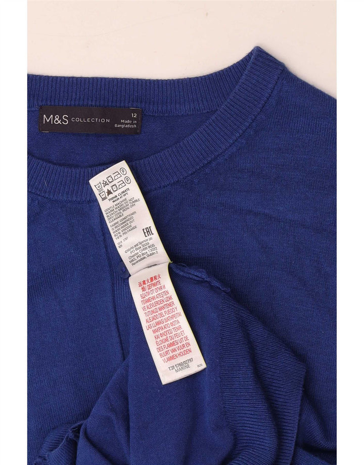 Marks & Spencer Suéter tipo cárdigan corto para mujer UK 40 Viscosa azul medio