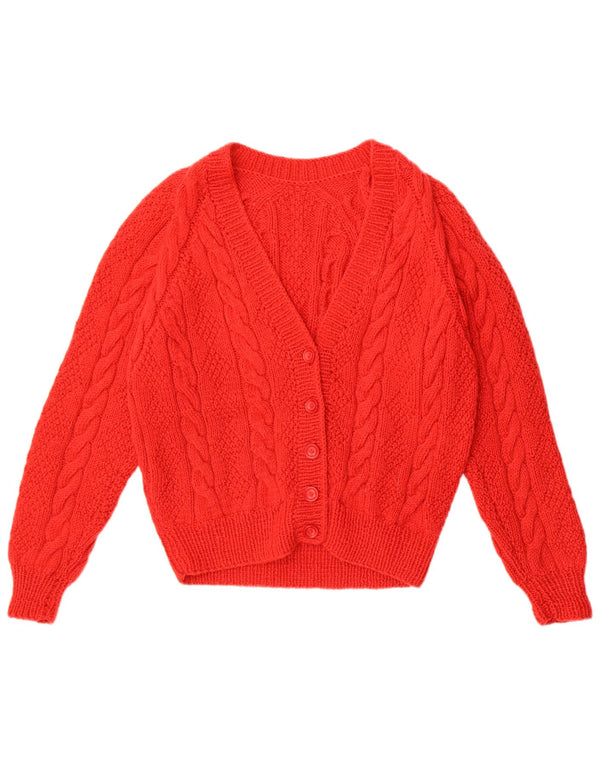 Vintage mujer Cardigan suéter Reino Unido 14 rojo medio