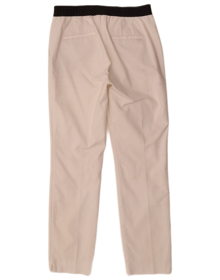 ZARA Mujer Pantalón Chino Recto Mediano W28 L27 Blanco