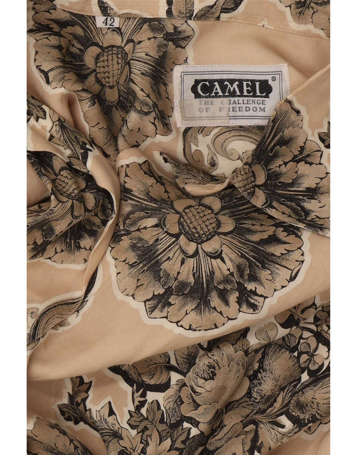 Camel Active Camisa de manga corta para mujer EU 42 Large Beige Floral Viscosa