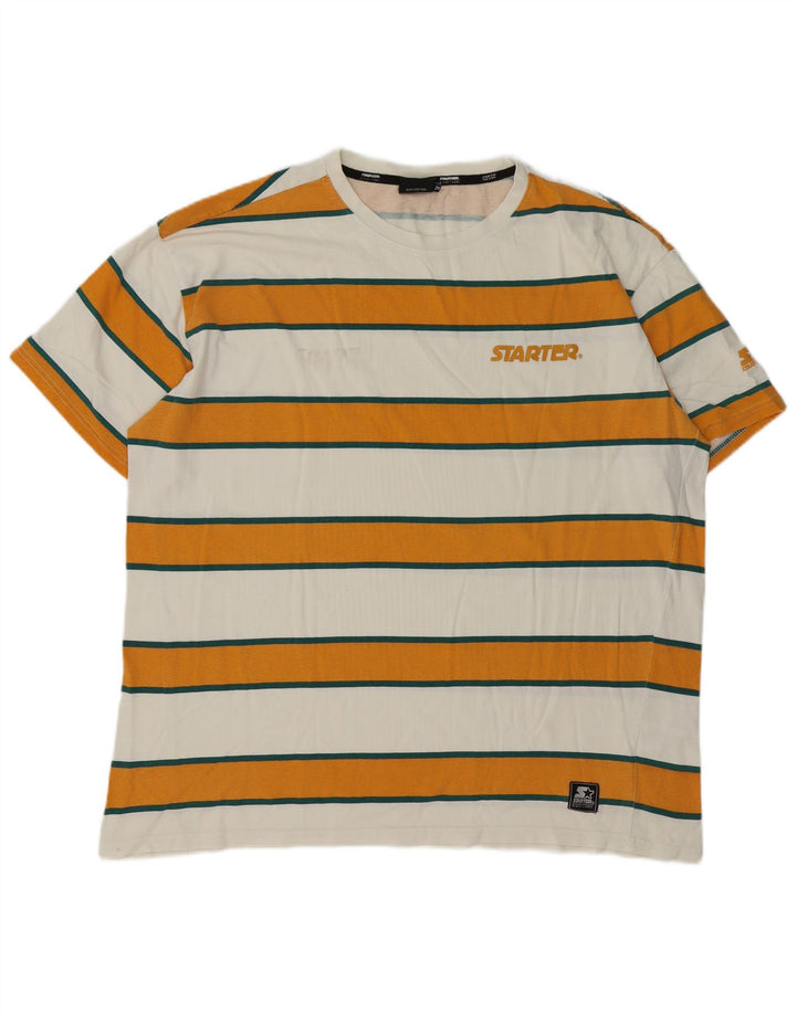 Starter Camiseta Hombre Top XL Algodón Rayas Blancas