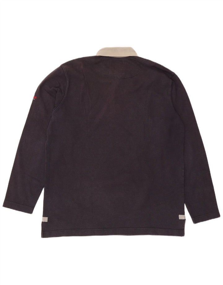 MURPHY & NYE Polo de rugby de manga larga para hombre 2XL Azul marino Algodón