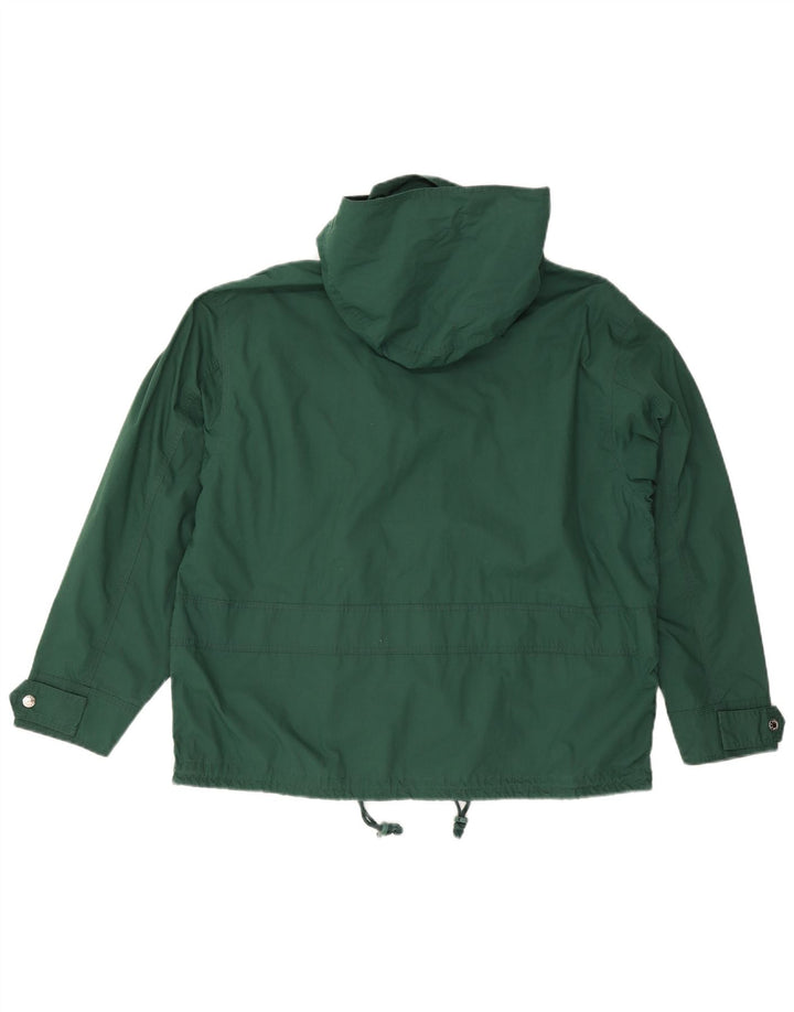 OXER Chaqueta cortavientos con capucha para hombre UK 38 Poliéster verde medio