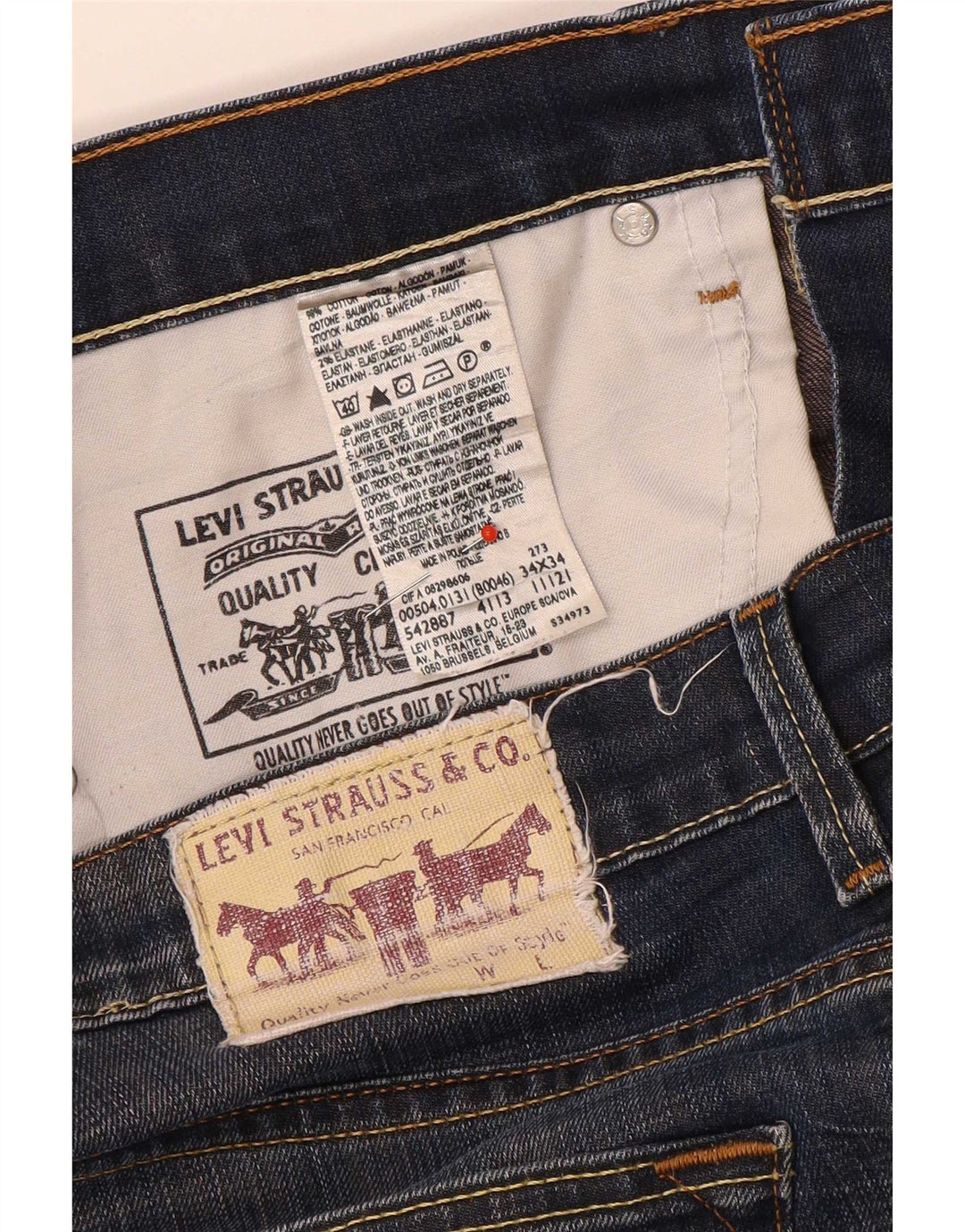 Levi's Vaqueros Rectos Para Hombre W34 L29 Algodón Azul