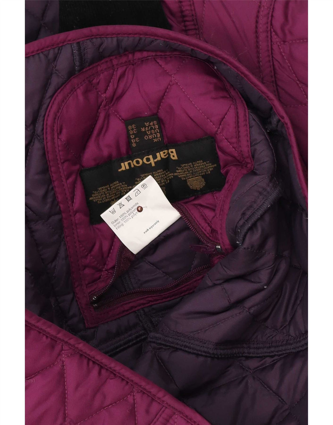 Barbour Chaqueta acolchada para mujer UK 8 Small Poliéster morado