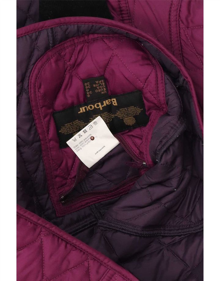 Barbour Chaqueta acolchada para mujer UK 8 Small Poliéster morado