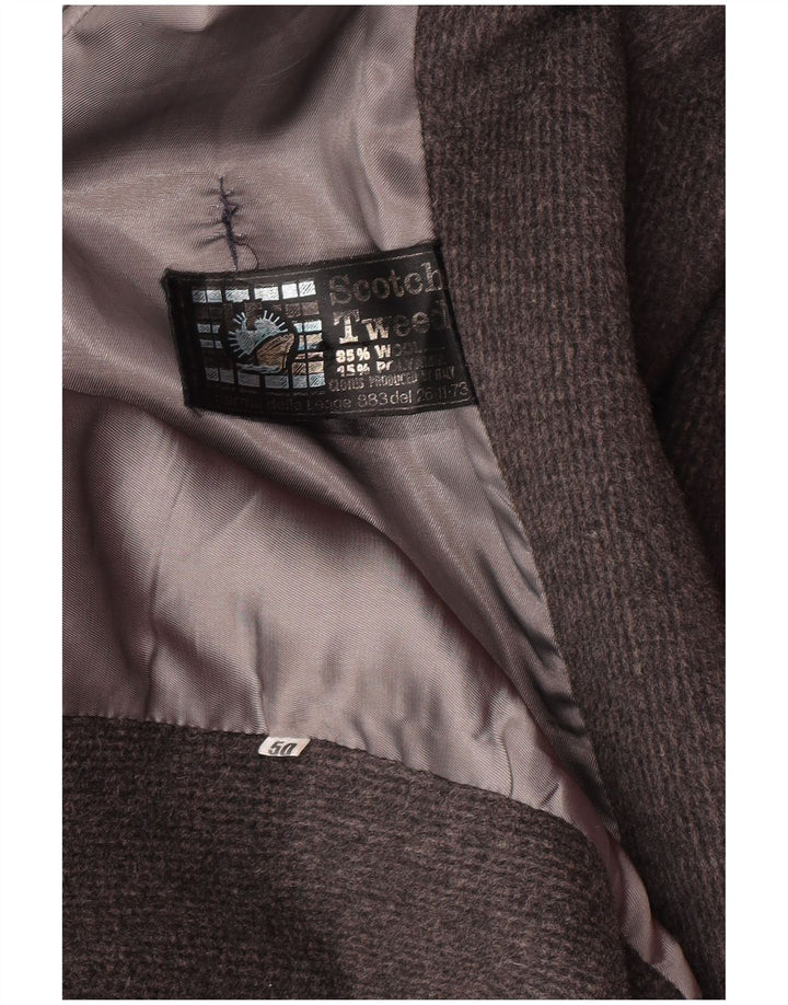 Abrigo vintage para hombre IT 50 lana gris grande
