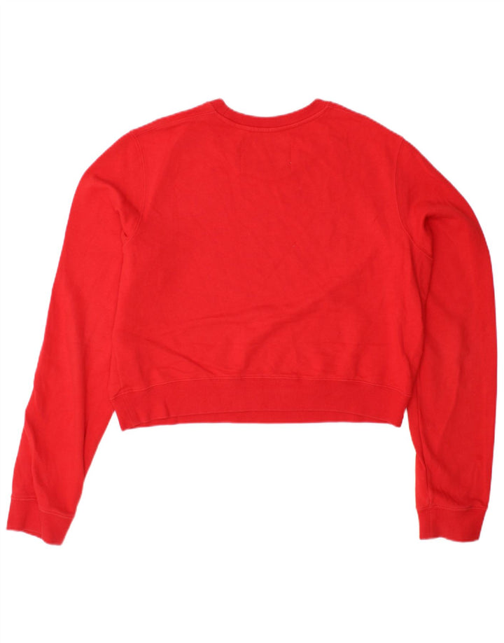 CALVIN KLEIN JEANS Sudadera corta para mujer Jersey UK 46 Grande Algodón rojo
