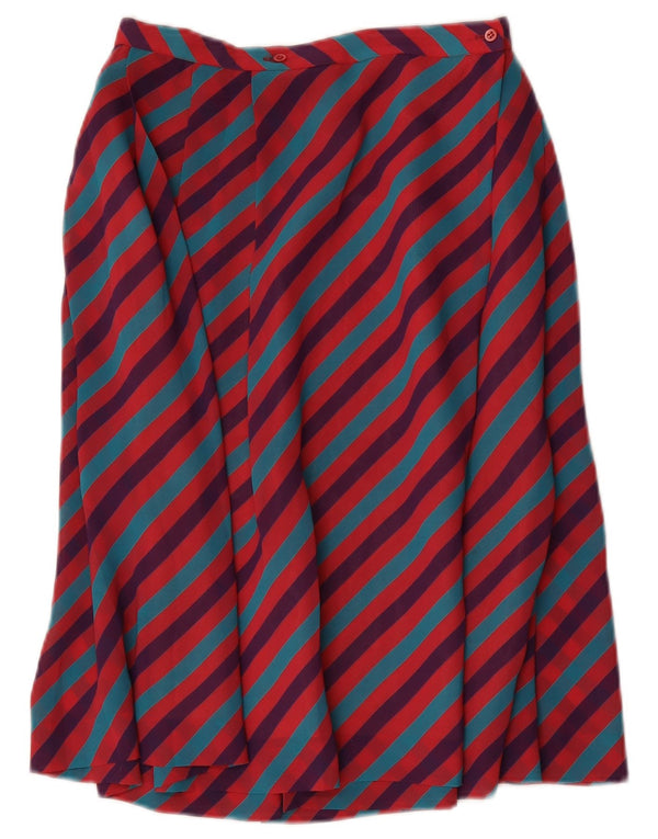 Falda acampanada vintage para mujer IT 46 Grande W28 Poliéster a rayas multicolor
