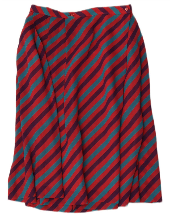 Falda acampanada vintage para mujer IT 46 Grande W28 Poliéster a rayas multicolor