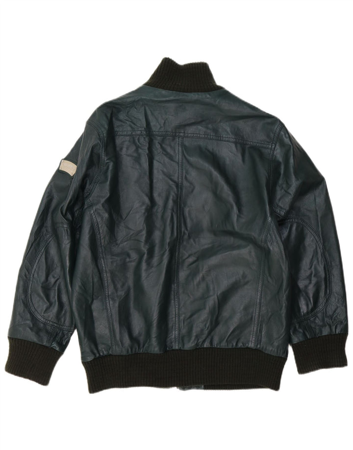 Williams Wilson Chaqueta de cuero para hombre Reino Unido 40 Cuero verde grande