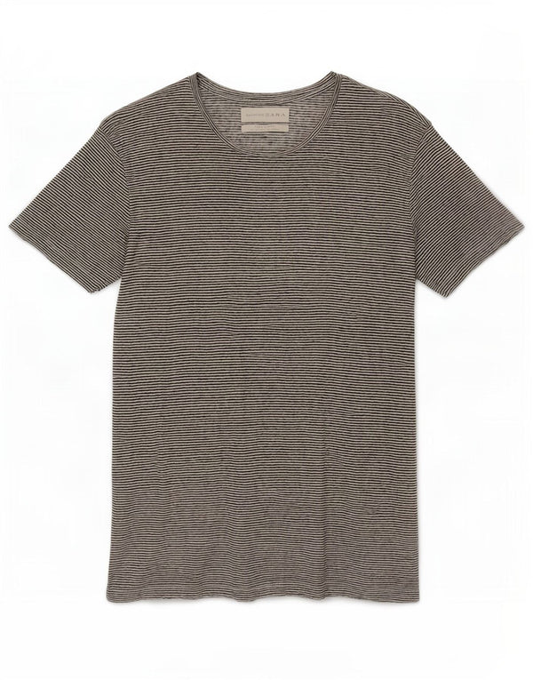 Zara Hombre Camiseta Top Small Blanco Rayas Lino