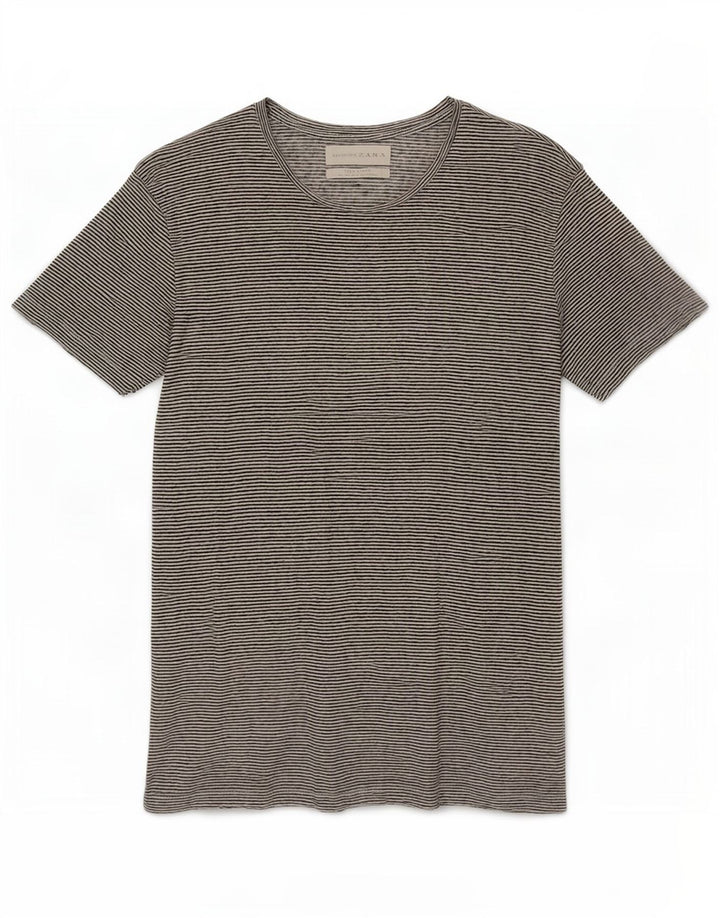 Zara Hombre Camiseta Top Small Blanco Rayas Lino