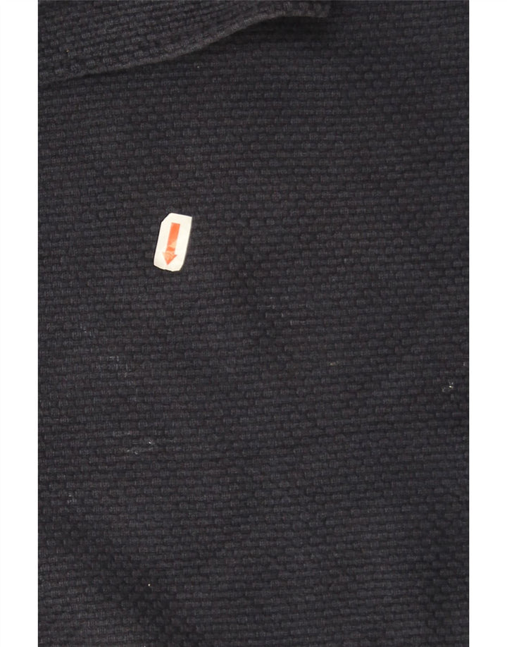 Massimo Dutti Jersey Hombre con Cuello Botonado 2XL Azul Marino Algodón