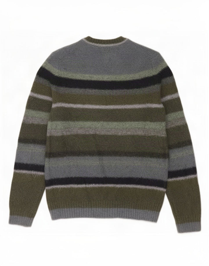 Marks & Spencer Suéter con Cuello Redondo para Hombre Rayas Caqui Medianas