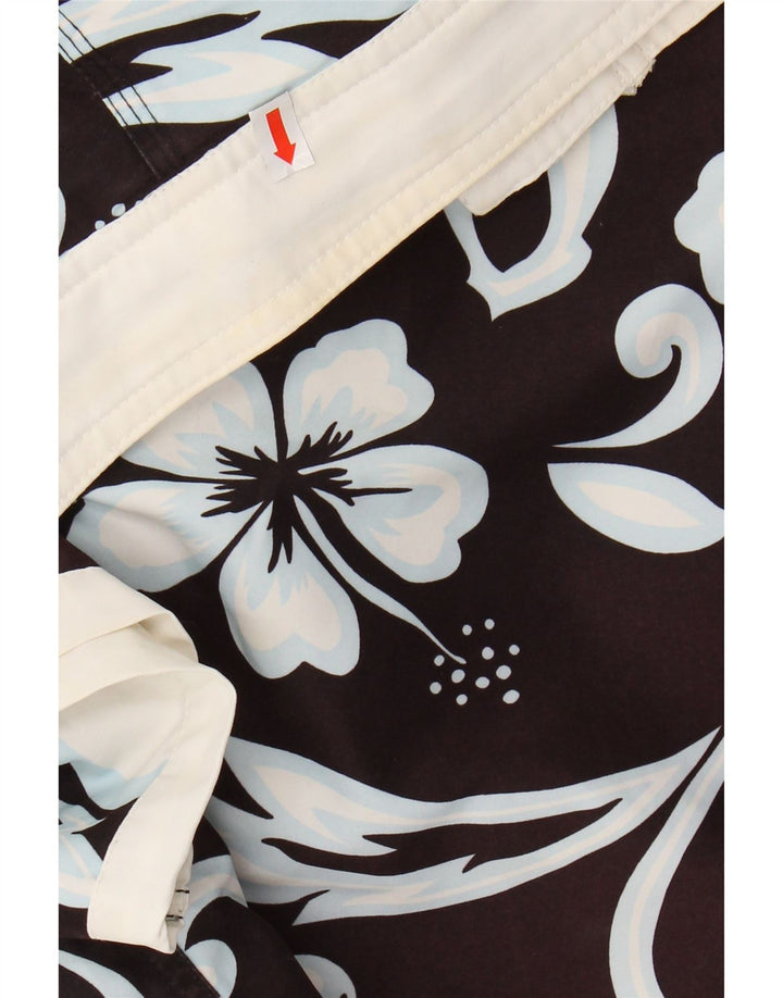 SUNDEK Bañador para hombre, talla grande, poliéster floral negro
