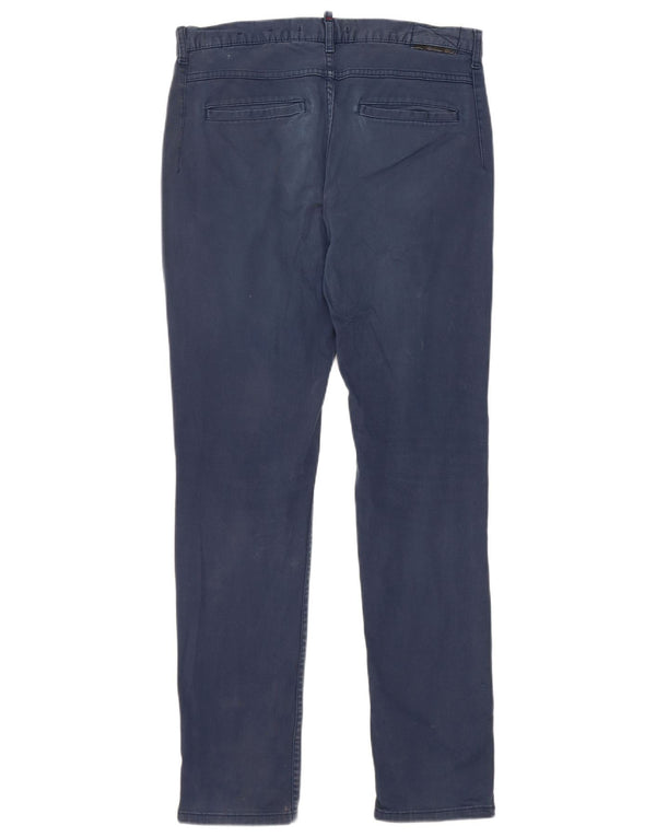 Zara Mens Slim Chino Pantalones EU 40 Medium W31 L30 Azul Marino Algodón