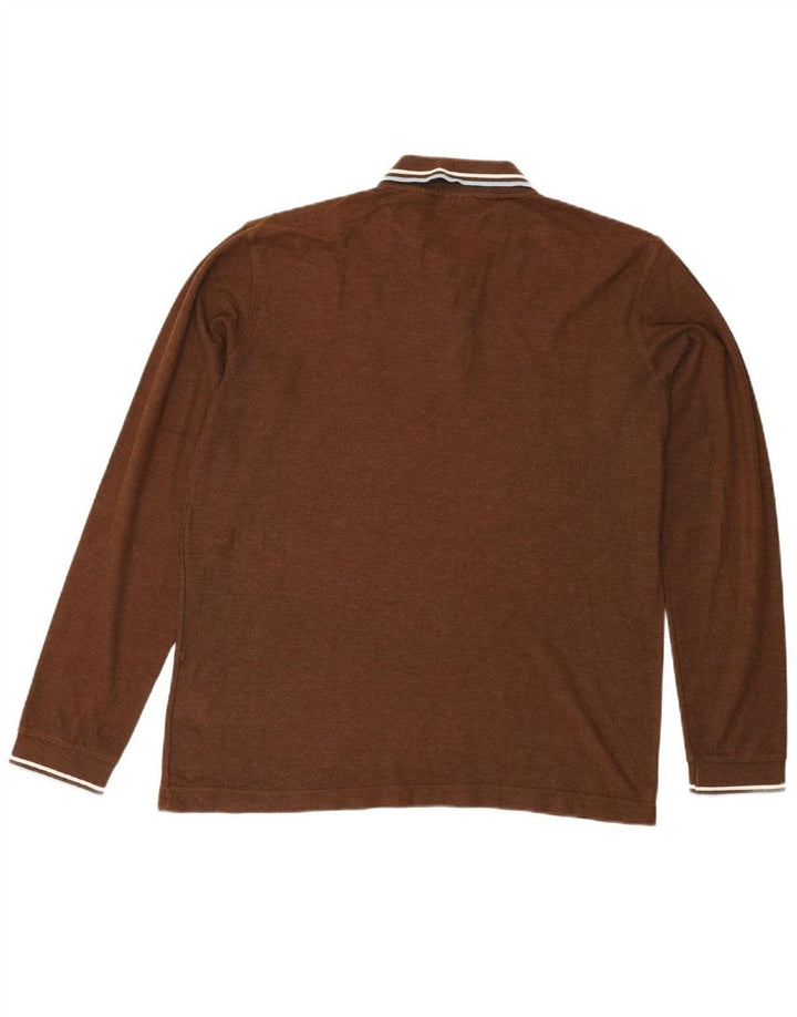 FILA Mens Polo Shirt XL Brown Cotton Vintage Fila and Second-Hand Fila from Messina Hembry 