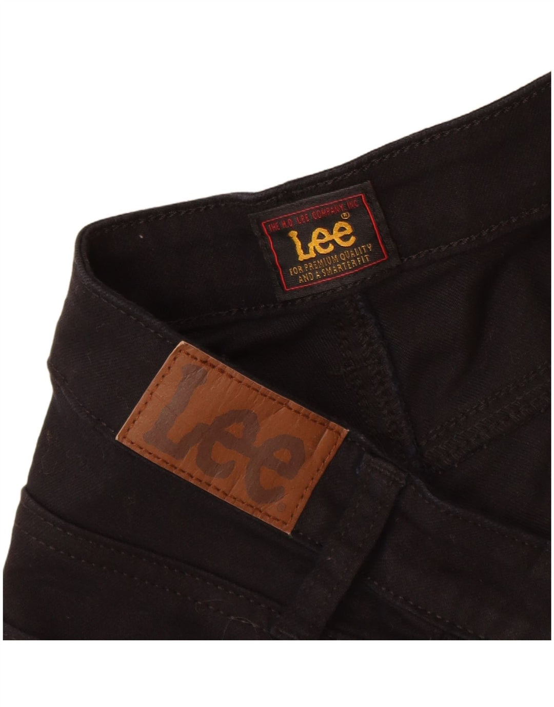 Lee - Pantalones cortos de mezclilla para mujer US 12 grande W32 algodón negro