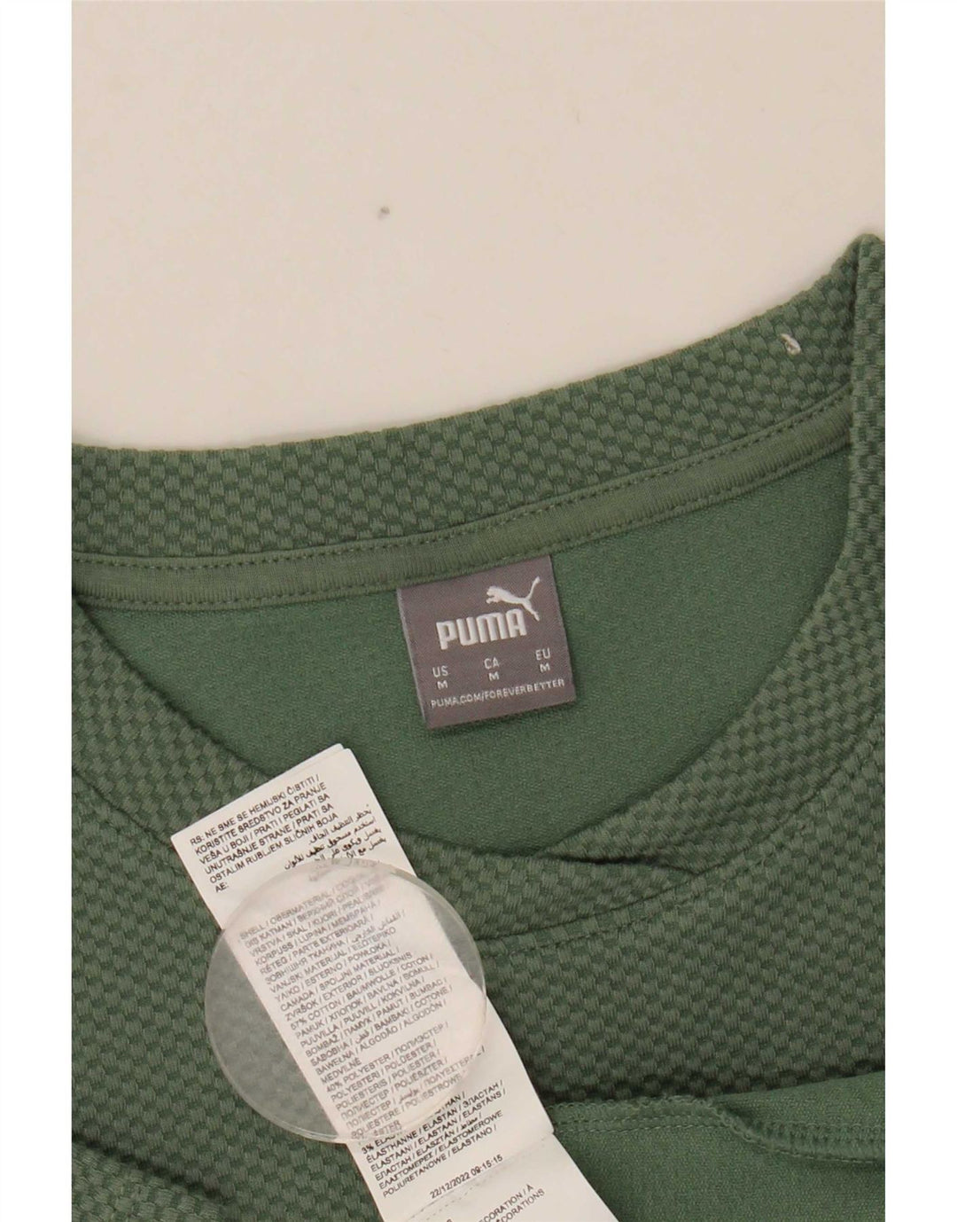 Puma Camiseta para mujer Top UK 12 Algodón verde medio