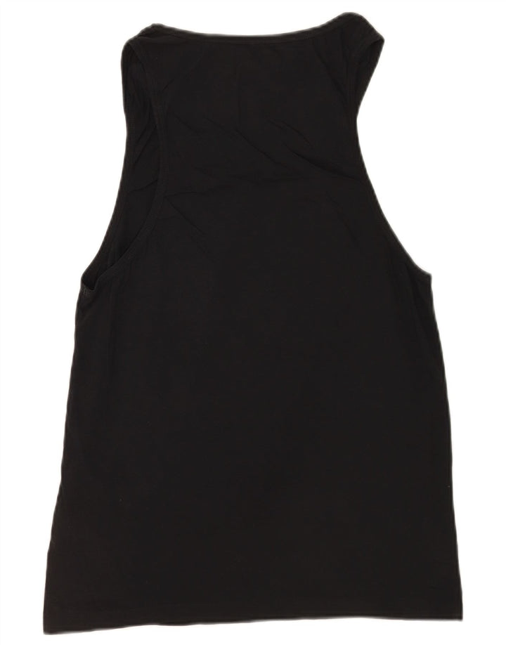 All Saints Mens Chaleco Top Pequeño Algodón Negro