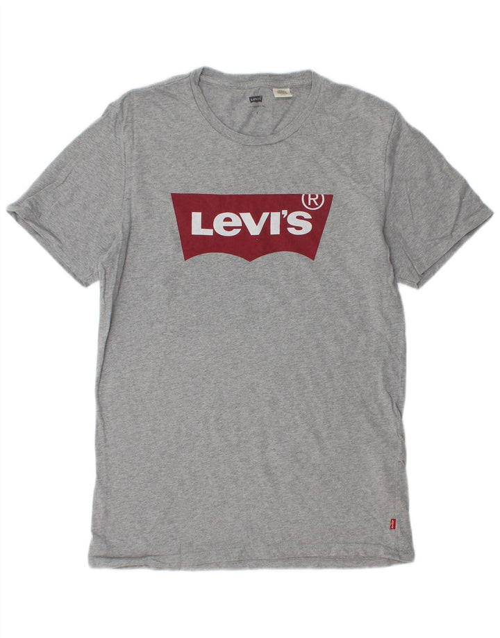 LEVI'S Camiseta gráfica para hombre Top Small Grey Cotton