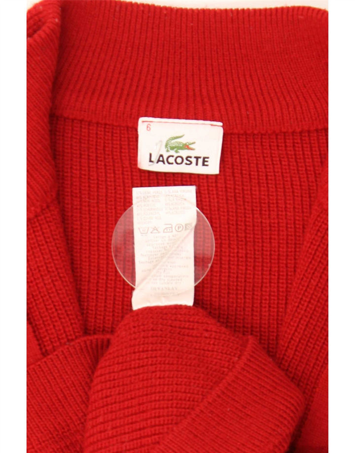 Suéter tipo cárdigan para hombre Lacoste Talla 6 XL Lana roja