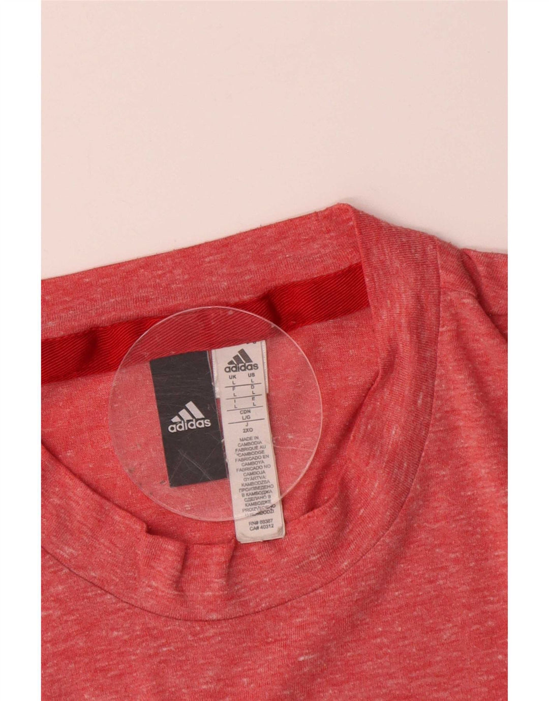 Adidas Hombre Camiseta Top Grande Rosa Moteado Poliéster