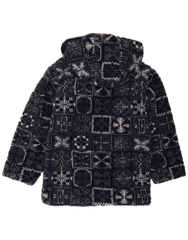 Brugi Chaqueta cortavientos de forro polar para hombre UK 36 Small Azul marino Geométrico Invierno