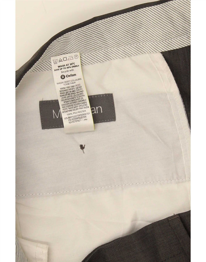 Marks & Spencer Pantalón de traje con pinzas para hombre W36 L31 Poliéster gris