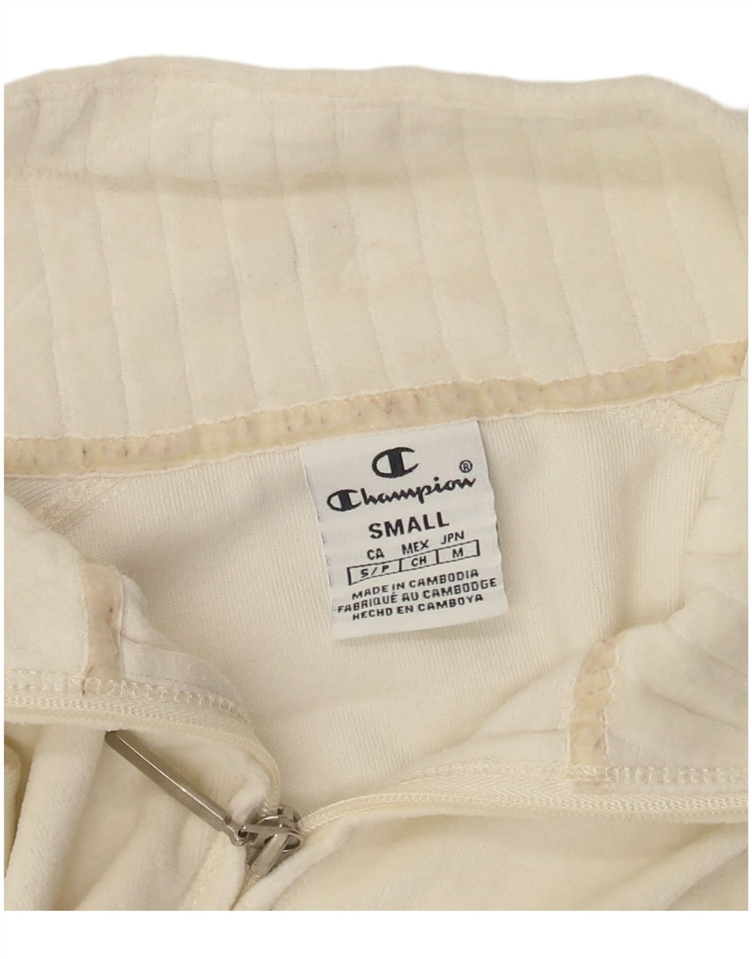 CHAMPION Chaqueta de chándal corta para mujer UK 10 Small Off White