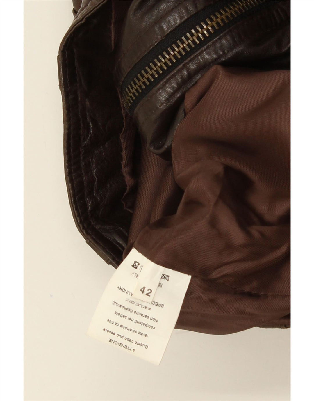 Chaqueta de cuero vintage para mujer IT 42 cuero marrón medio