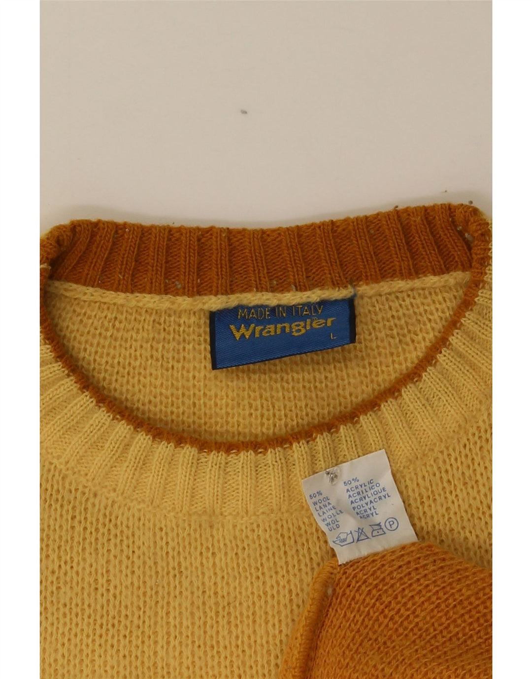 Wrangler Jersey De Cuello Redondo Para Hombre Large Naranja Colorblock Poliacrílico