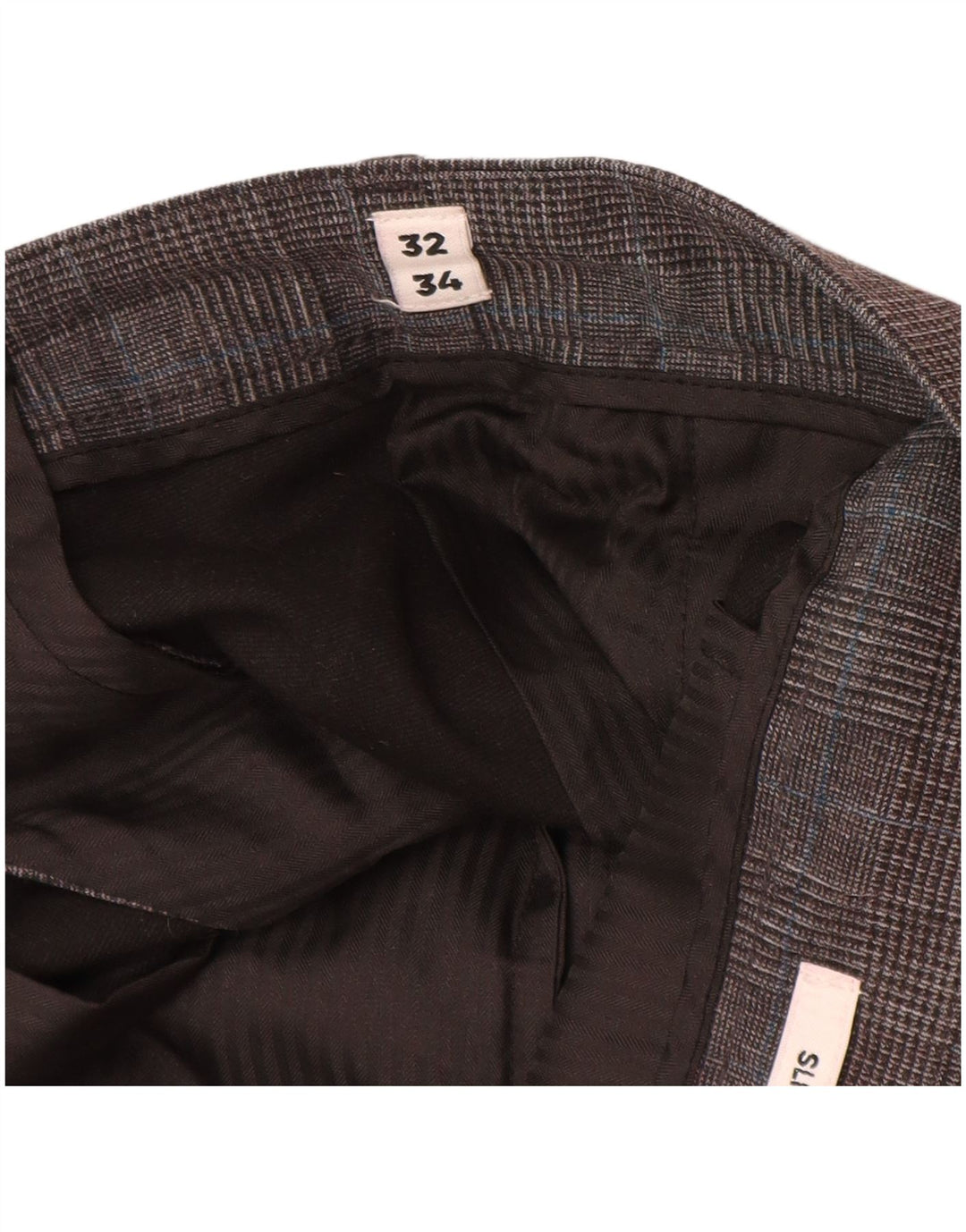 Jack & Jones Mens Slim Chino Pantalones W32 L34 Gris Pata De Gallo Poliéster